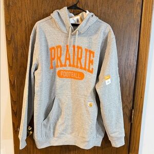 NWT Carhartt Midweight Hooded Sweatshirt with "PRAIRIE FOOTBALL"
